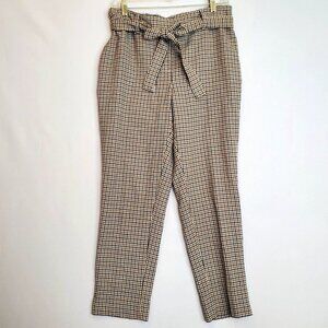 Nicole Miller Women's Pants Med Stretch Hight Waist Houndstooth Eclectic Grandma